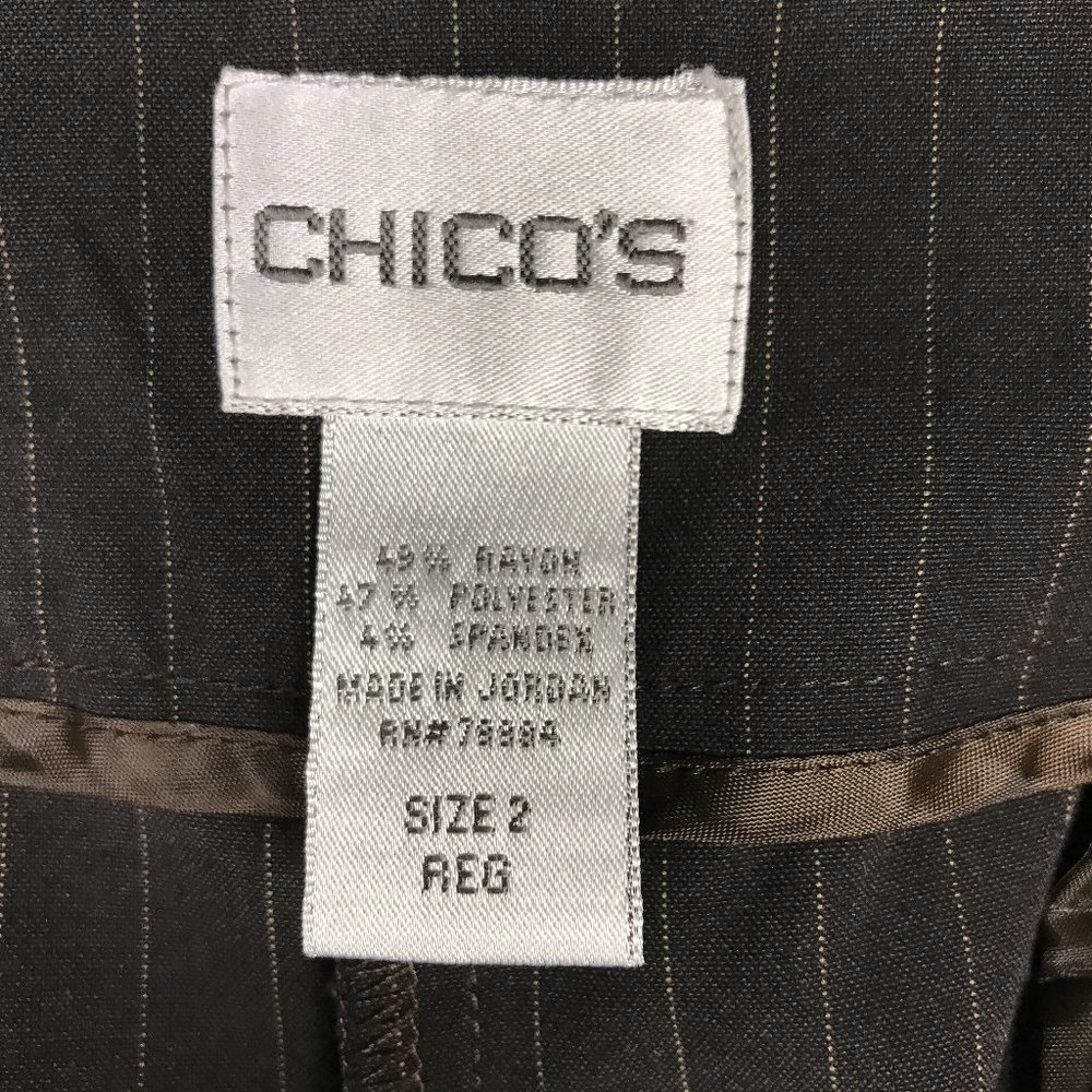Chico's Office capri brown pinstripe size 2 (12) - Picture 3 of 7